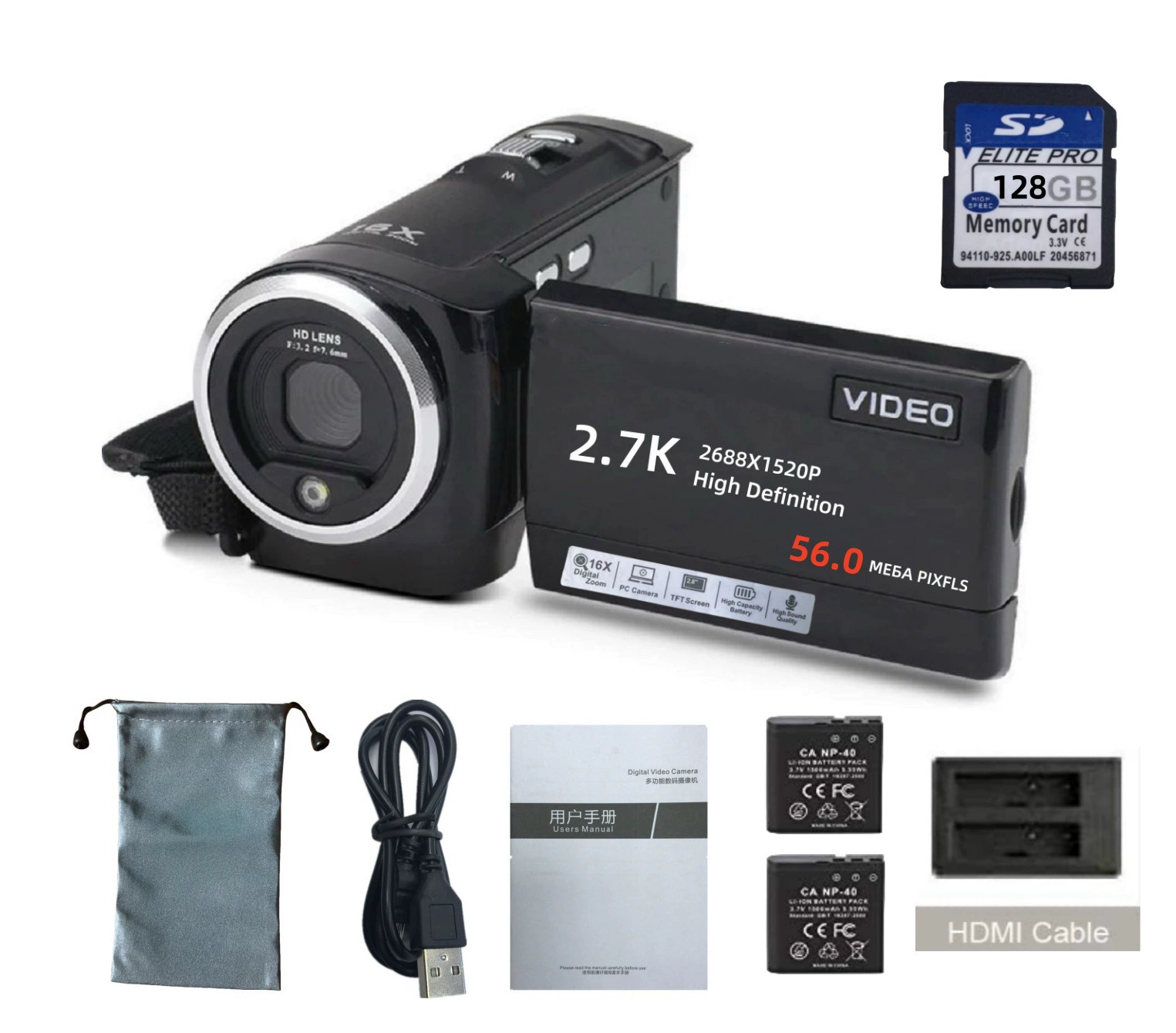Зарубежные английские товары 2.7K HD 56-мегапиксельная цифровая камера для дома и путешествий студенческая камера 06