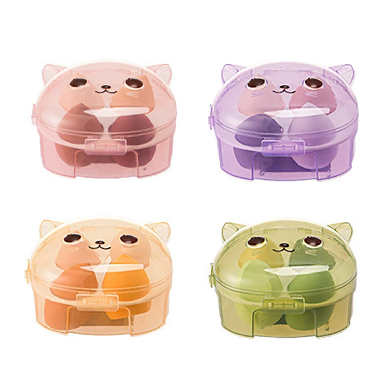 Cosmetic sponge set, multi-shape makeup primer & powder sponges in colorful case