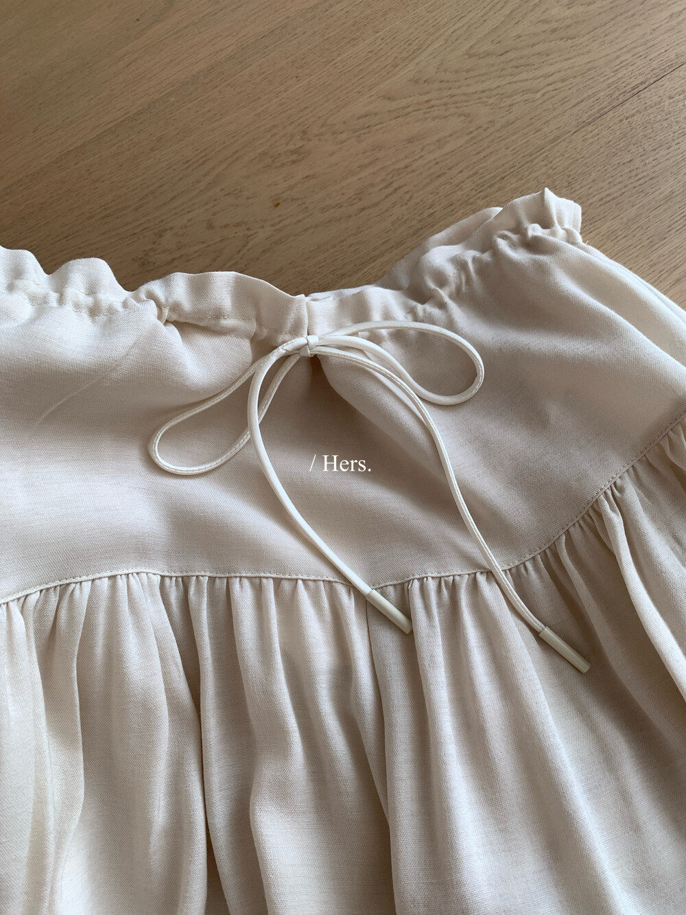 Quần culottes nữ ống rộng cạp cao thiết kế dây rút eo — màu đen, trắng ngà, màu mơ chi tiết 11