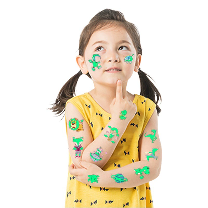 Светящиеся татуировки-наклейки, детские водонепроницаемые татуировки-наклейки с героями мультфильмов, милые татуировки-наклейки с изображением русалки, высококачественные татуировки-наклейки