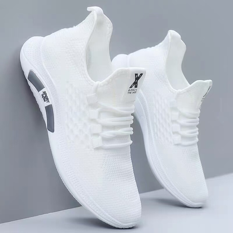 Slip-On Men's Shoes 2025 Summer New Thin Mesh Shoes Deodorant Men's Sports Casual Shoes Soft Sole White Shoes
