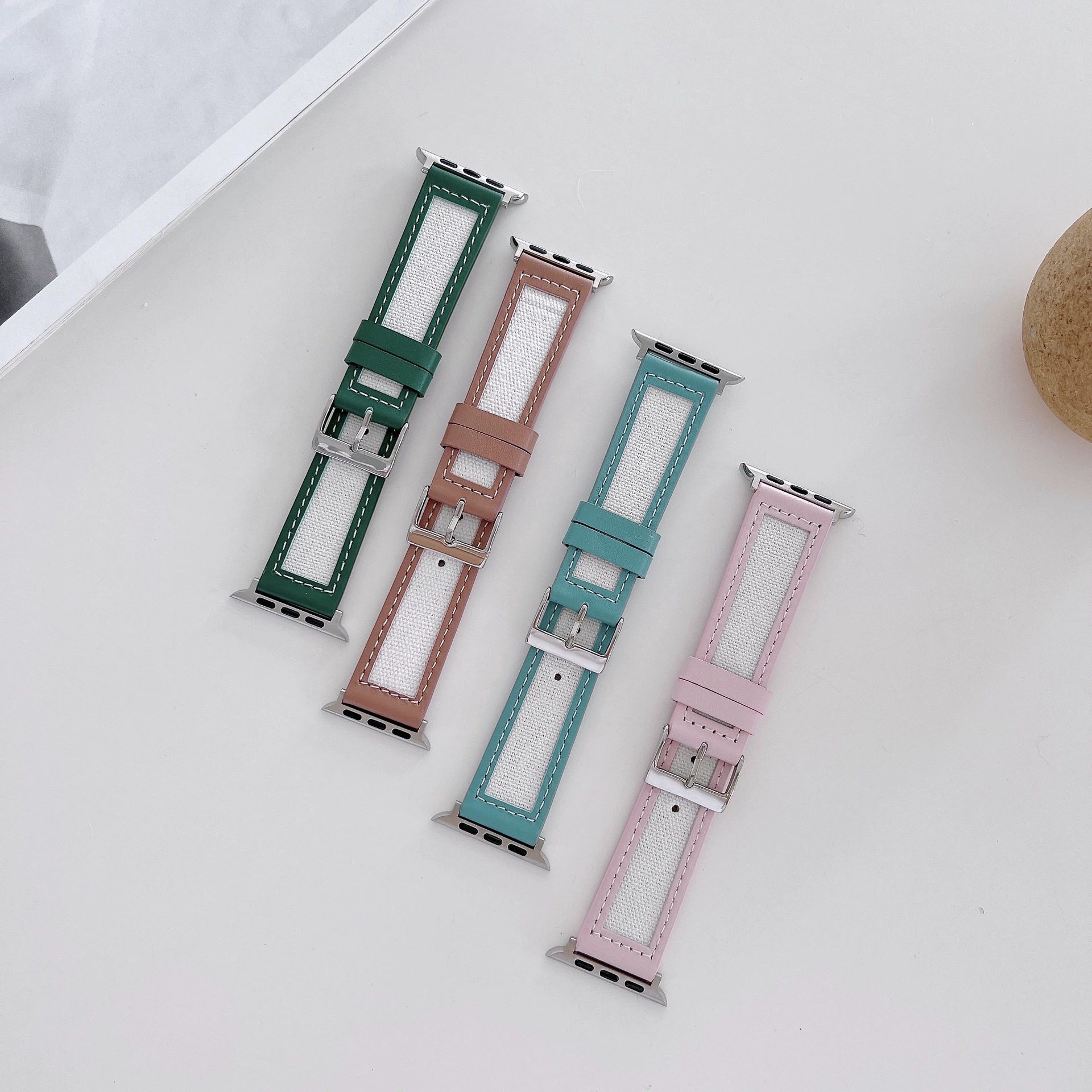 Совместимо с Apple S8 и Apple Watch, ткань, канвас, трикотаж, нейлон, заплатка, одноцветная ремешок iWatch