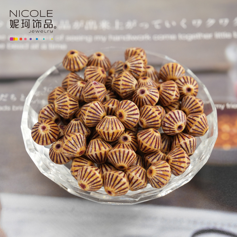 Importado checo Baosha cuentas de linterna de vidrio con cuentas hechas a mano Pulsera de 11mm accesorios de material de bricolaje alrededor de 100 piezas