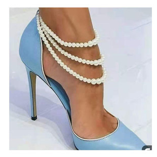 European and American simple retro Pearl foot cross-border personality multi-layer versatile women's anklet AK420