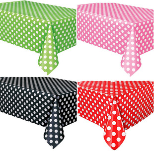 Disposable plastic tablecloth birthday party decoration rectangular PE polka dot tablecloth