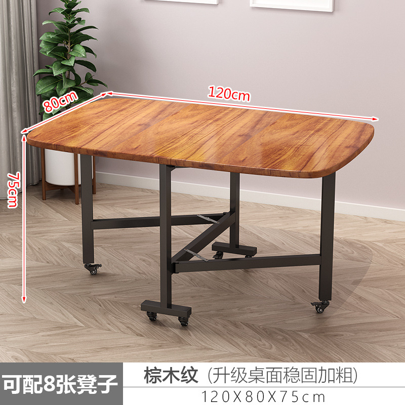 Casa de tres veces mesa plegable móvil y silla pequeño apartamento móvil plegable mesa de comedor y silla con ruedas simple mesa triple y silla