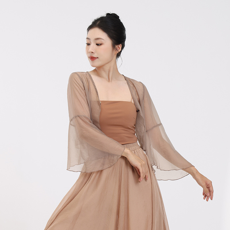FUQI classical dance clothing women's short Chinese style ethnic dance elegant cardigan body charm practice clothing shawl gauze clothing FUQI classical dance clothing women's short Chinese style ethnic dance elegant cardigan body charm practice clothing shawl gauze clothing
