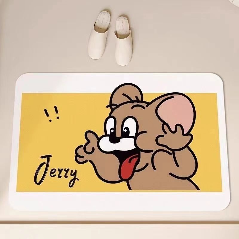 漫画ソフト珪藻泥吸収性フロアマット浴室ドア浴室滑り止め足マット漫画速乾性防湿家庭用|undefined