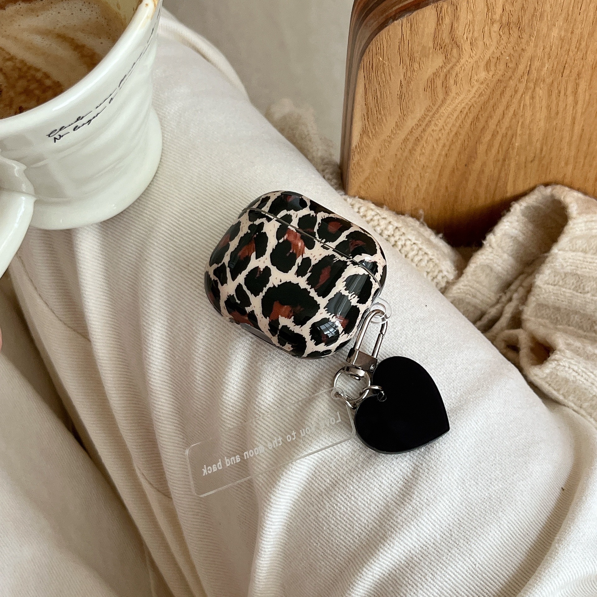 Coreano Otoño Invierno Black Brown Panther Cover AirPods4 Apple 1 / 2 generación inalámbrica Bluetooth auriculares