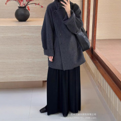 2025秋冬新款双面羊毛羊绒大衣中长款韩系气质宽松立领高级女外套