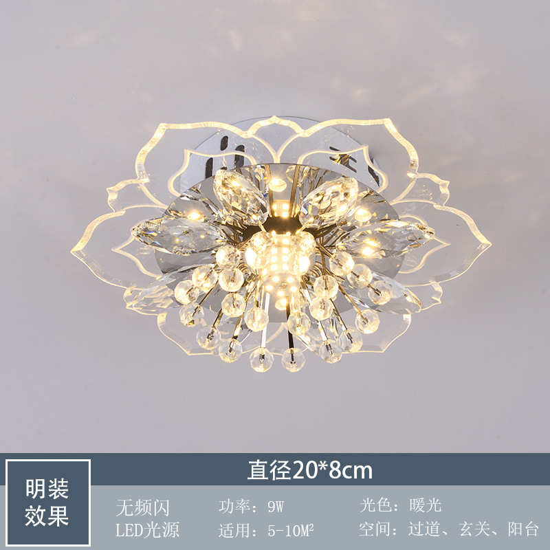 Suministro directo transfronterizo de lámparas de cristal empotradas para el hogar, lámparas de pasillo, lámparas modernas minimalistas para sala de estar, lámparas de techo, lámparas de pasillo, muebles para el hogar