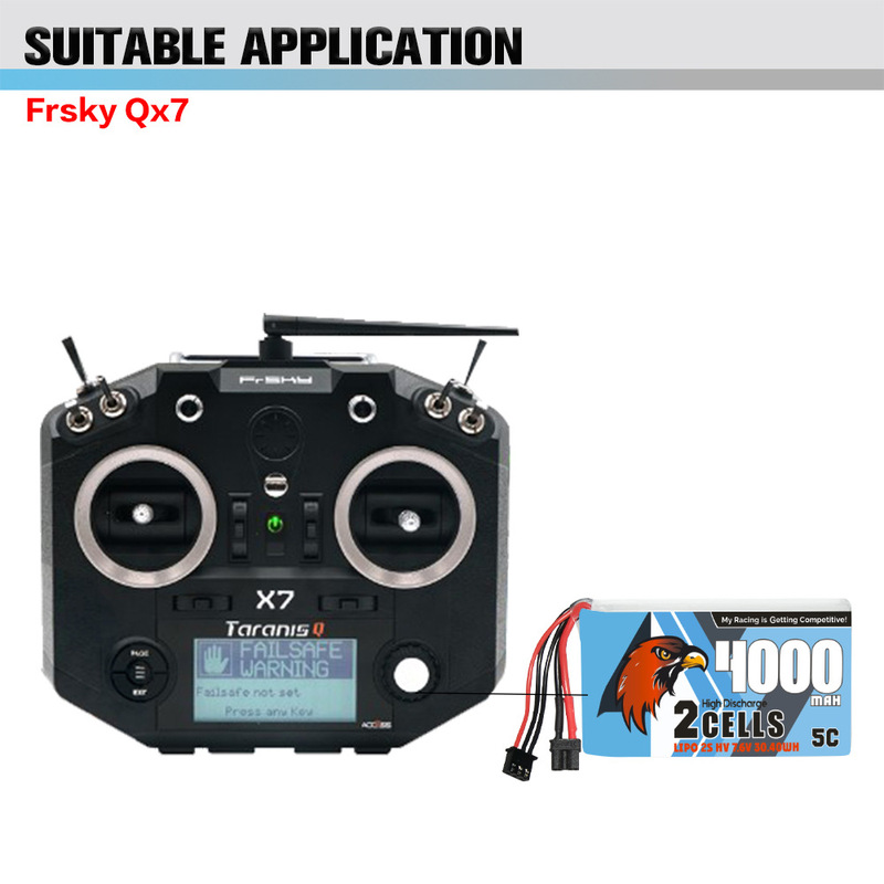 CODDAR Eagle Krypton 4000MAH 2S 7.6V 5C frysky QX7 remote control large capacity high voltage battery
