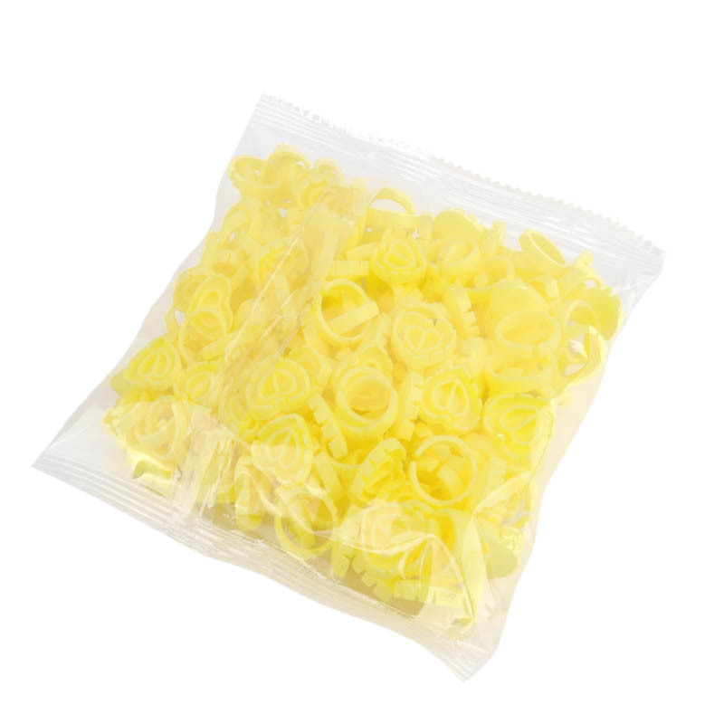 Venta al por mayor de pestañas postizas injertadas taza de anillo de goteo de pegamento 100/paquete de hermosas pestañas flor taza de anillo herramienta de bandeja de pegamento