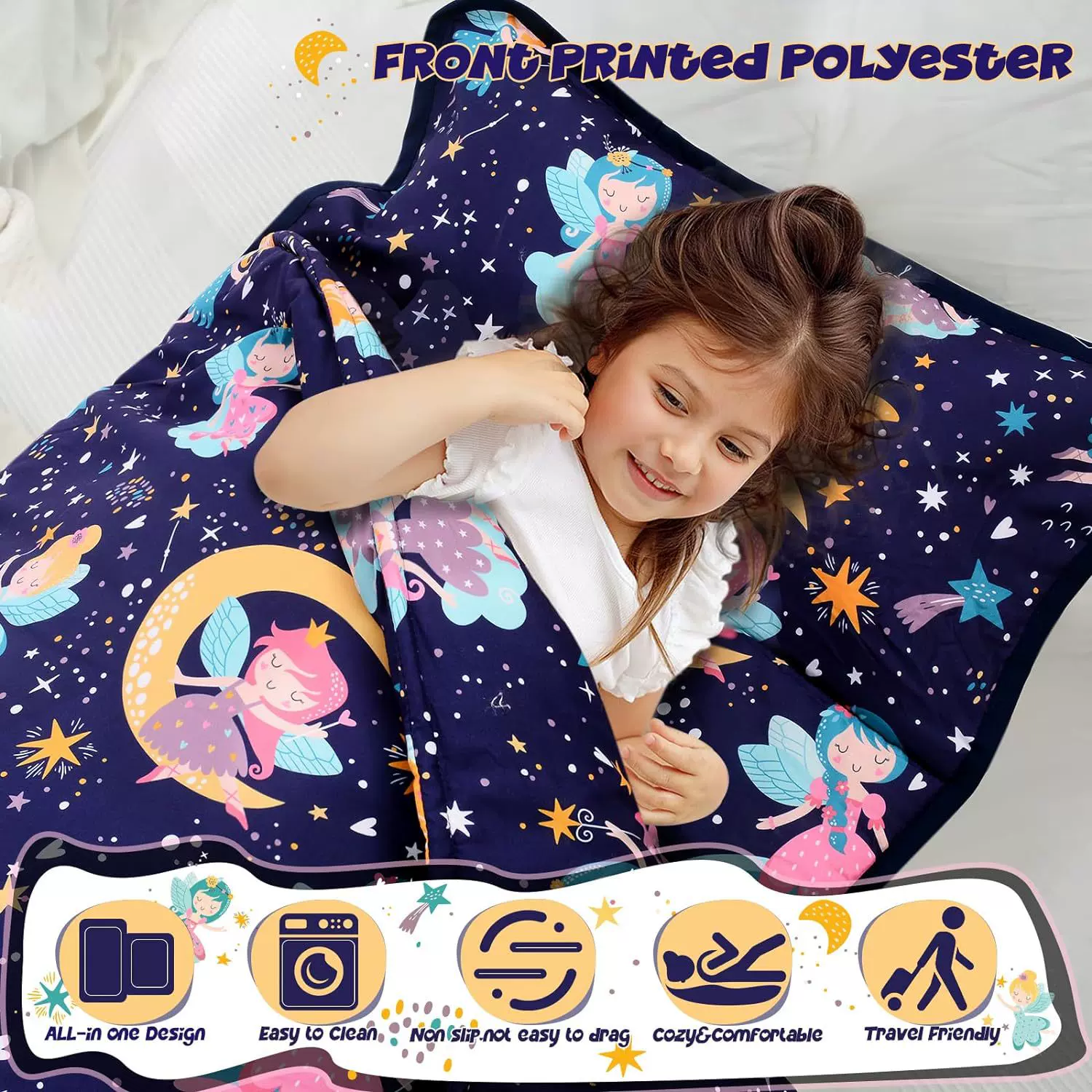 亚马逊定制儿童便捷式午睡垫防踢被可折叠可拆洗防脏儿童午睡袋