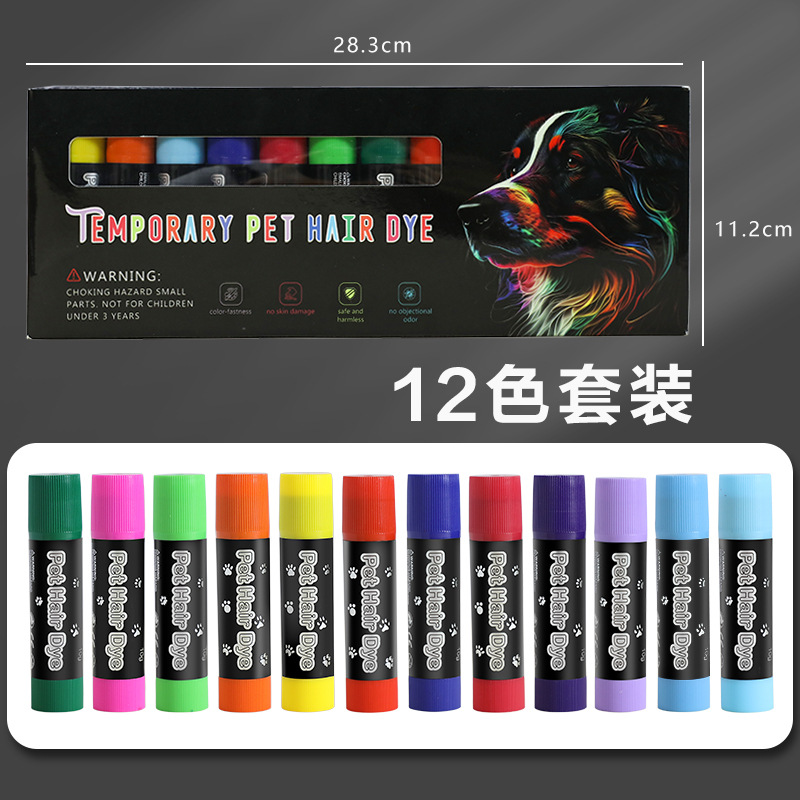 Crayones de Colores para Decoración de Uñas de Mascotas Aiyue, Solubles en Agua, 12 Colores, DIY, No Tóxicos, Lavables, Crayones Giratorios, Palitos de Colores