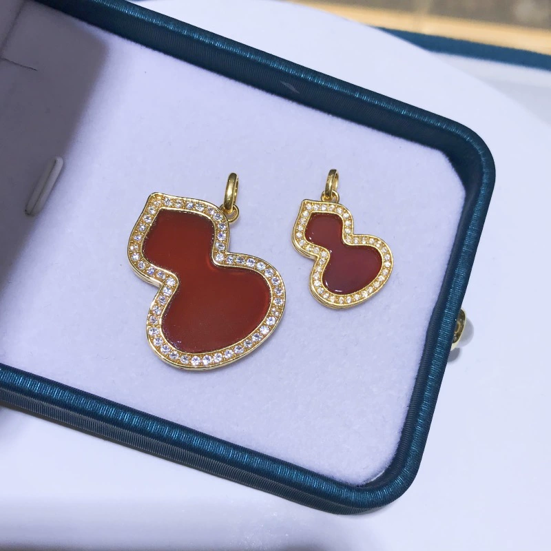 Кулон-тыква из красного агата с 48 бриллиантами, покрытый матовым золотым покрытием 18К, 30 мм, золотисто-желтый, разноцветный, горячая распродажа через границу