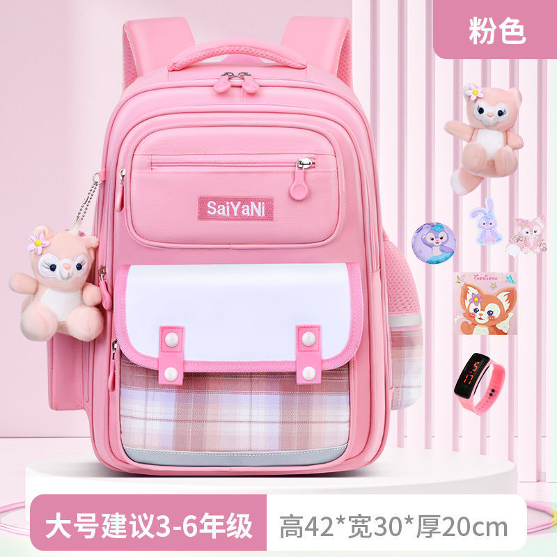 2025 かわいい小学生スクールバッグチェック柄大容量 1 年生、3 年生から 6 年生の女の子のバックパック卸売|undefined