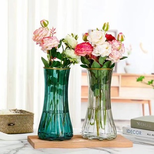 Wholesale Supply 30 sunflower drawing Golden Mouth Vase flower bottom glass vase European style large mouth transparent glass vase