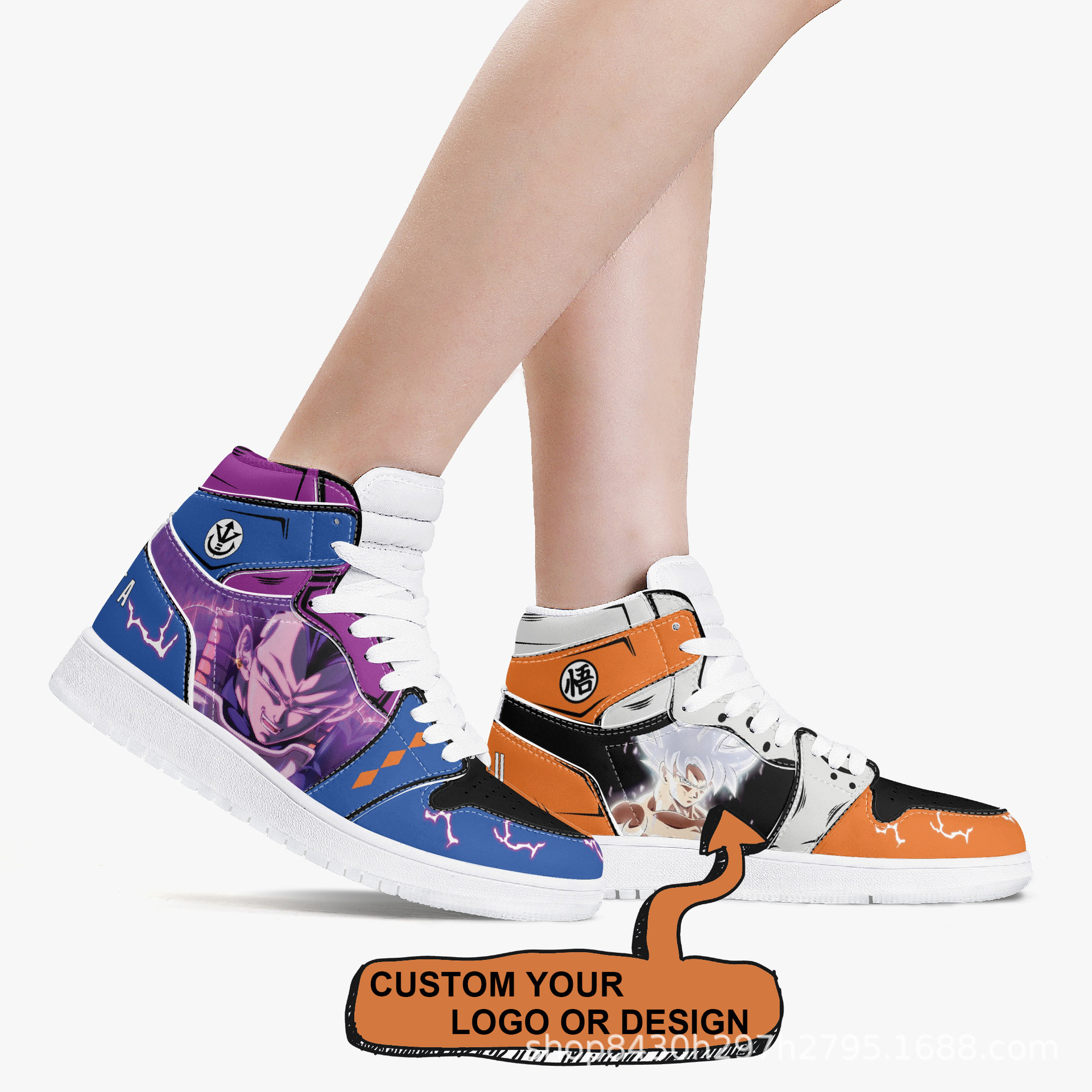 跨境爆款3D印花板鞋百搭高帮运动鞋High Top Leather Sneakers