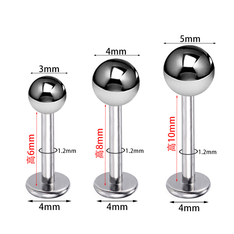 Labret piercing jewelry detail image