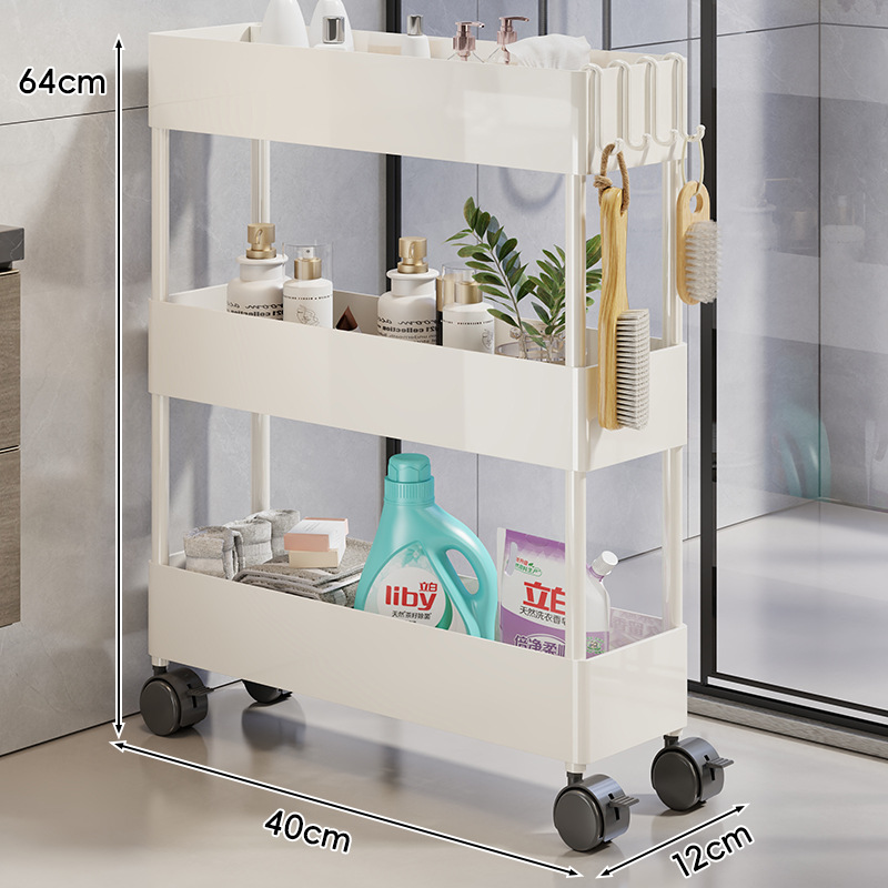 흰색 12cm 3단 좁은 선반 (기본형)