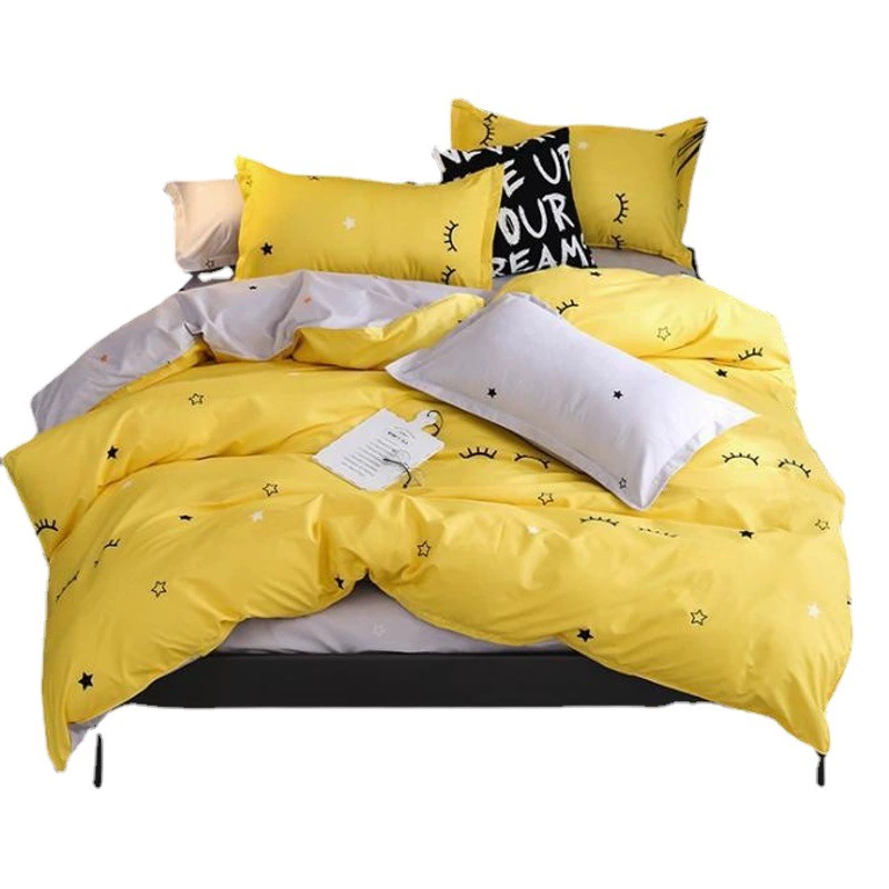Оптовая продажа постельного белья, комплект из четырех предметов, осенне-зимний трансграничный внешнеторговый матовый пододеяльник, простыни, студенческое общежитие, комплект одеял из трех предметов