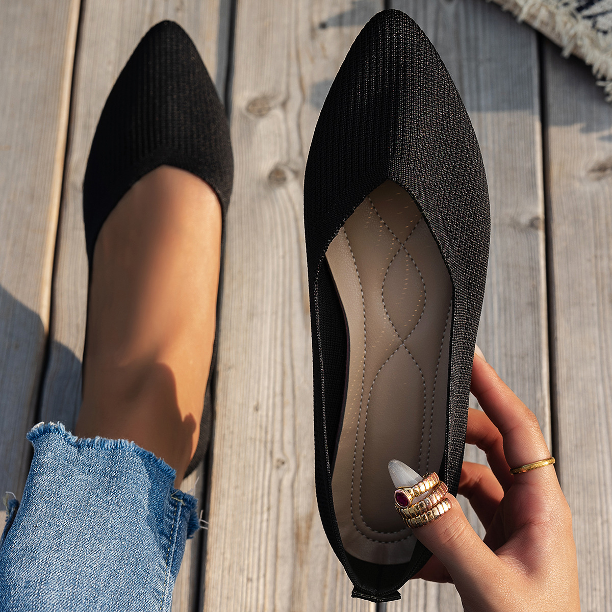 2024 Fall New European And American Style Large Size Pointed Toe Flat Loafers For Women Casual Shoes_voghion.com