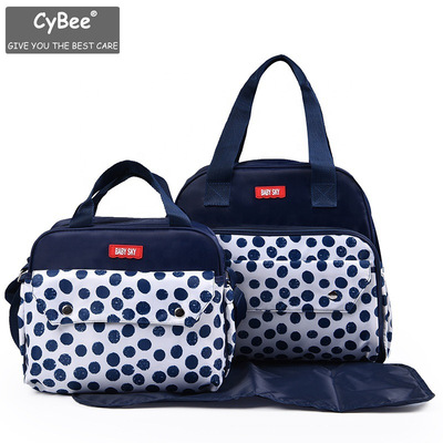 new pattern fashion printing Mummy Bag Three capacity portable Diagonal Mother-Baby Pack go out Portable Diaper Bag