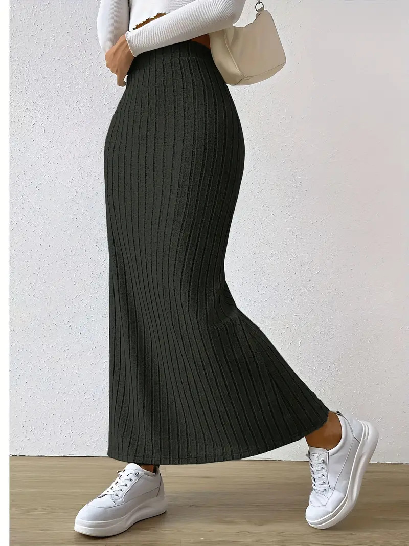259g Weight Maxi Long Dress Dress Length Type Skirt Dresses Type Spandex, Polyester Fabric Type High Waist Waist Line Stretchy Elasticity Holiday, Daily Occasion Slim Fit Type Solid Color Pattern Winter, Autumn Season Women's Gender Slit Design Casual, Streetwear Style Winter Autumn Casual Streetwear Solid Color Spandex Polyester Maxi Long Dress Skirts 12