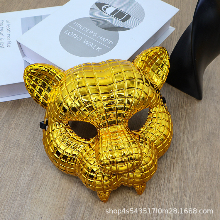 Ventas transfronterizas de Halloween leones y leopardos galvanizados props de simulación de animales de baile disfraz cos máscara