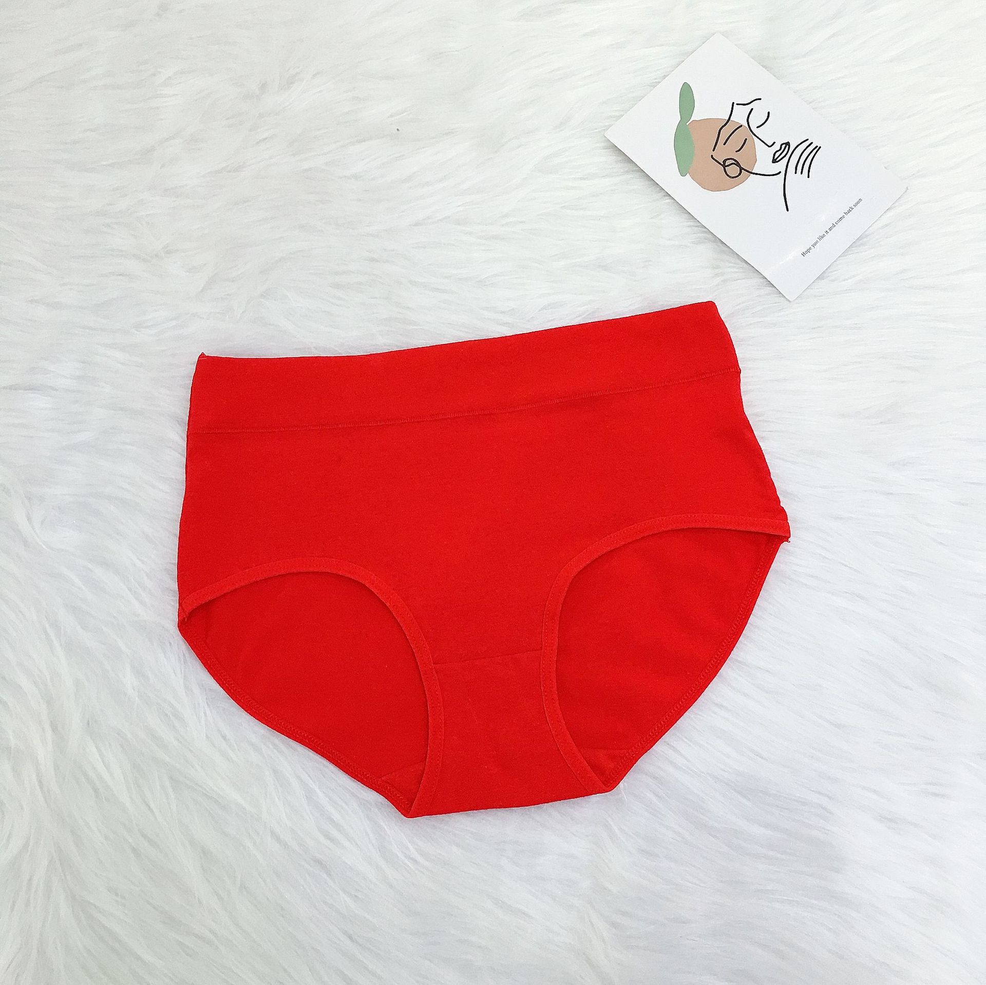 Ropa interior de algodón de las mujeres de cintura media de algodón puro de color sólido calzoncillos de mujer más ropa interior de algodón de tamaño al por mayor