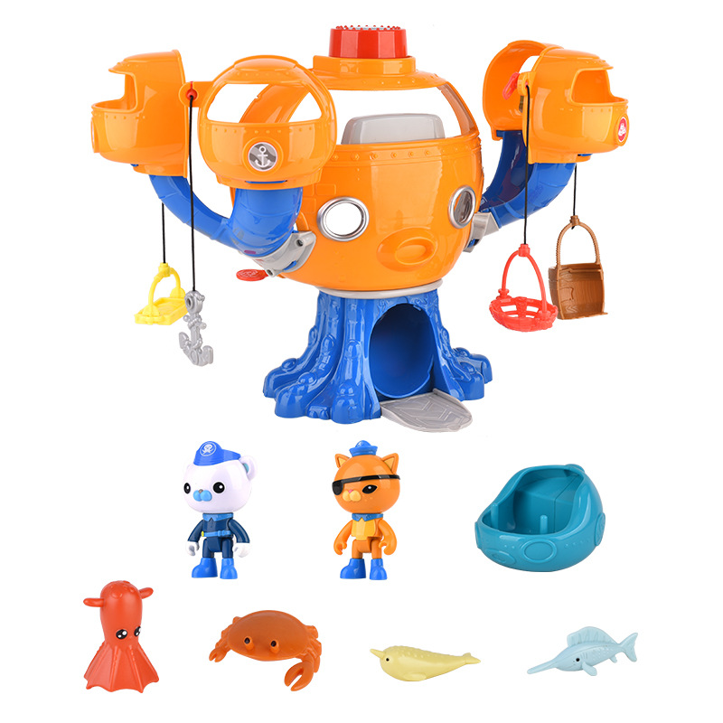 正版海底小縱隊大電影章魚堡豪華基地套裝兒童玩具虎鯊鯨孔雀魚艇