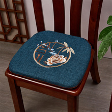 家紡新中式沙發椅子馬蹄形實木沙發坐墊餐椅茶椅墊圈椅綉花餐椅墊