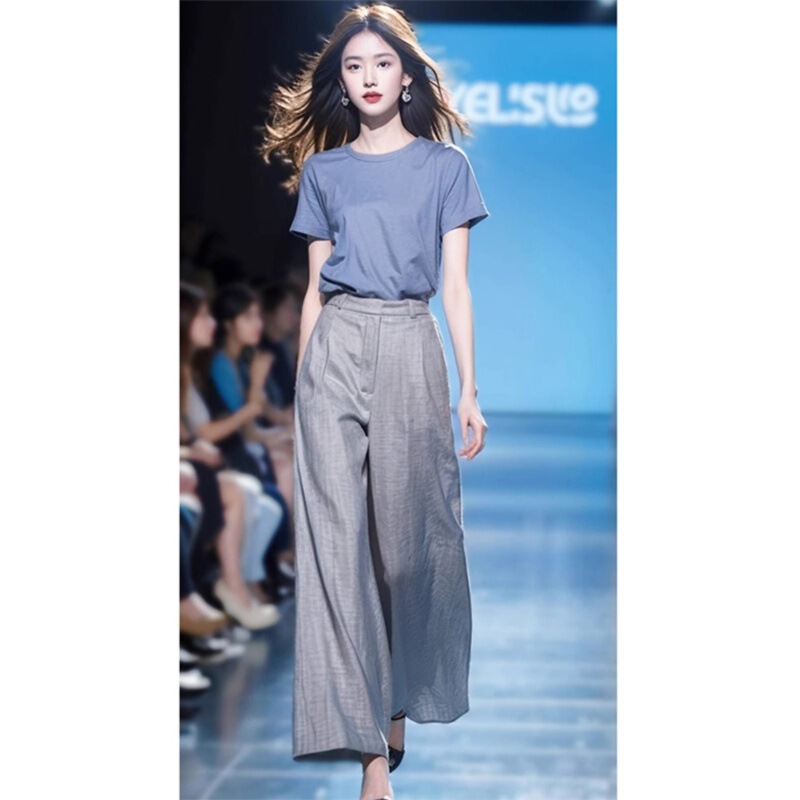 Commuting Style Complete Set of Relaxed Outfits, High-End and Super Nice, Lazy Style Two-Piece Suit and Pants for Summer Women