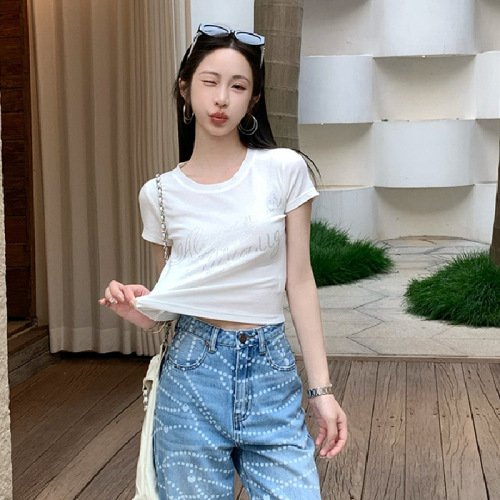 260g rayon [Da Wang Zuan Zuan T] short-sleeved t-shirt for petite women, white wool, summer base shirt