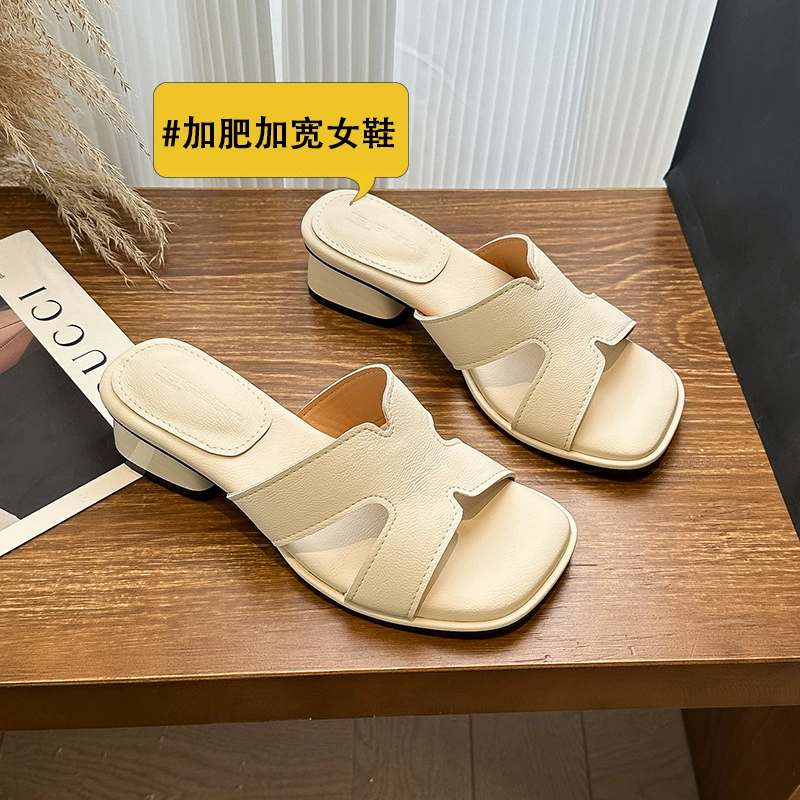 627-1 нетто-красные тапочки женщины летом носят широкие толстые ноги