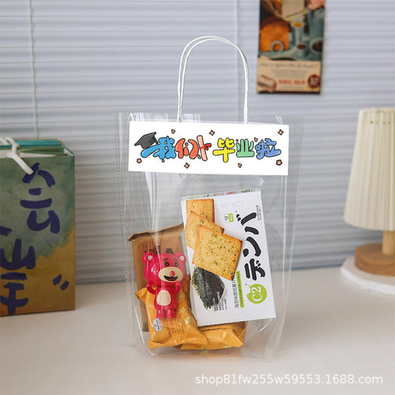 We Graduated, We Started School, Transparent Gift Bag, Kindergarten Birthday Gift Bag, Souvenir Handbag Gift