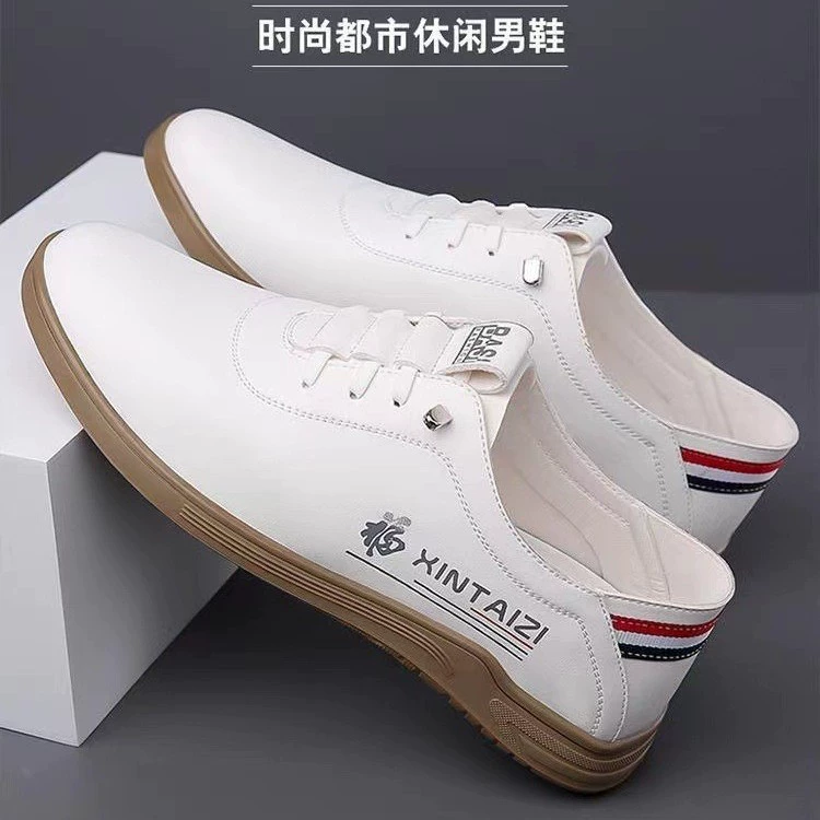 Фабрика оптовая мужская новая кожаная обувь мужская повседневная обувь нескользящая и износостойкая мягкая подошва бизнес-бобовая обувь