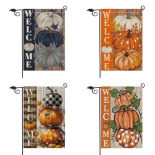 Cross-Border Popular Thanksgiving Flag Autumn Pumpkin Maple Leaf Scarecrow Holiday Party Outdoor Courtyard Decoration