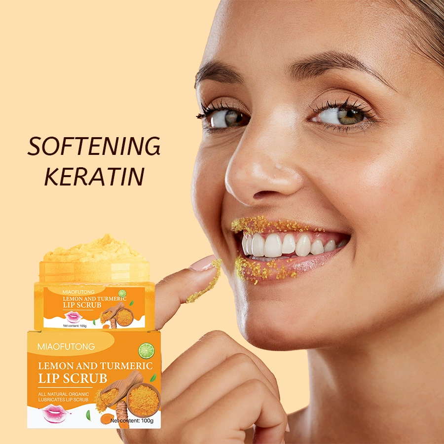 Трансграничный Lip scrub Куркума лимонный скраб для губ Глубокая очистка отшелушивание увлажняющий увлажняющий и омолаживающий