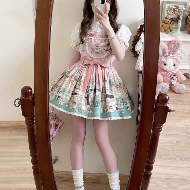 Лолита оригинальная девушка японская мягкая девушка пушистая юбка-ремне с бантом