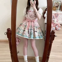 Платье женское японское lolita с бантом, короткая плиссированная юбка, размеры S–L