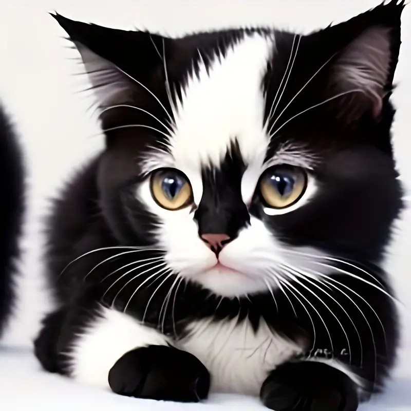 5D Diamond Painting Set - Charming Cat with Bird Scene Round Diamond DIY Home Decoration Holiday Gift