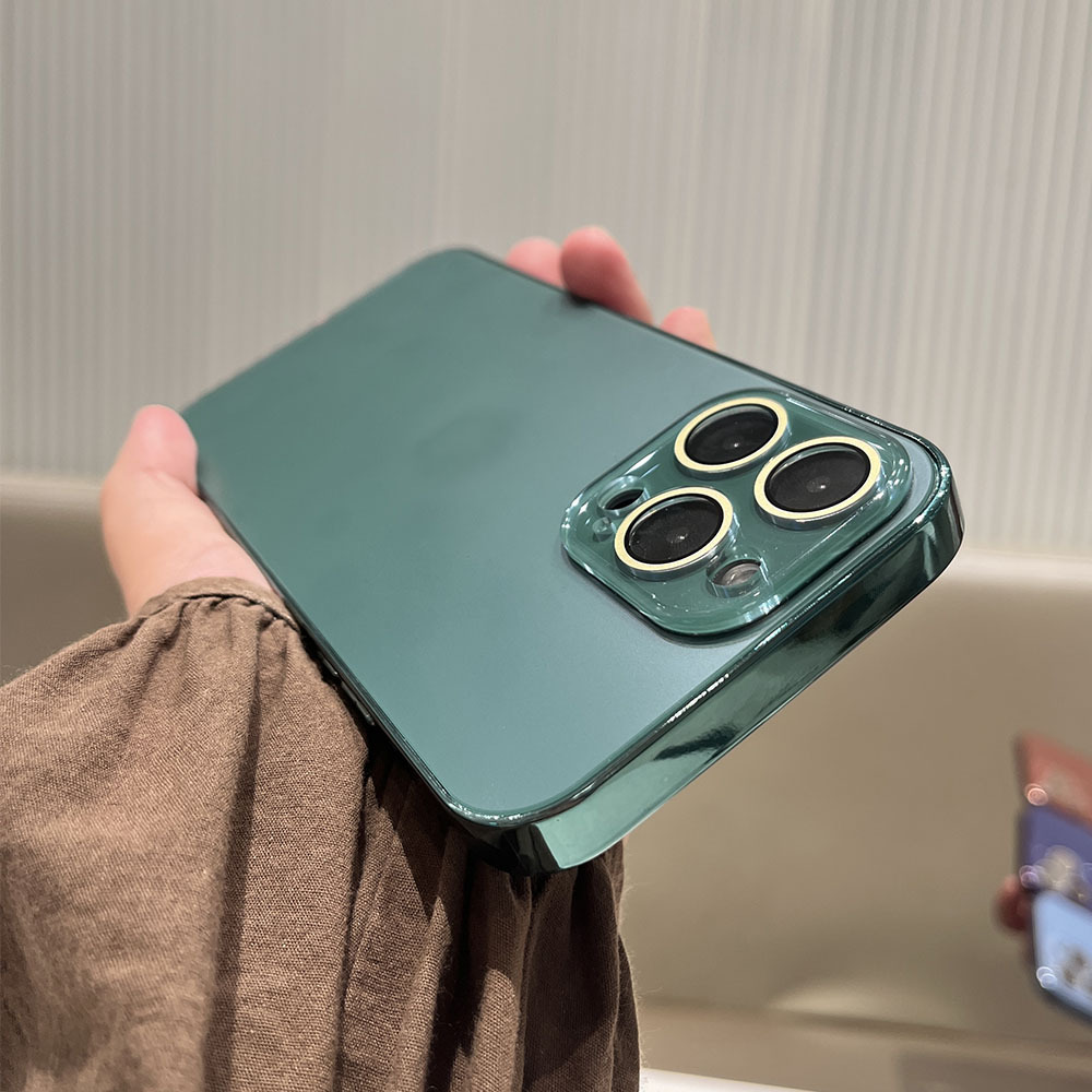 Electroplated Matte Case With Built-in Lens Film Suitable For IPhone 17, 17 Pro, Solid Color 16 Matte, 15 Full Coverage,_voghion.com