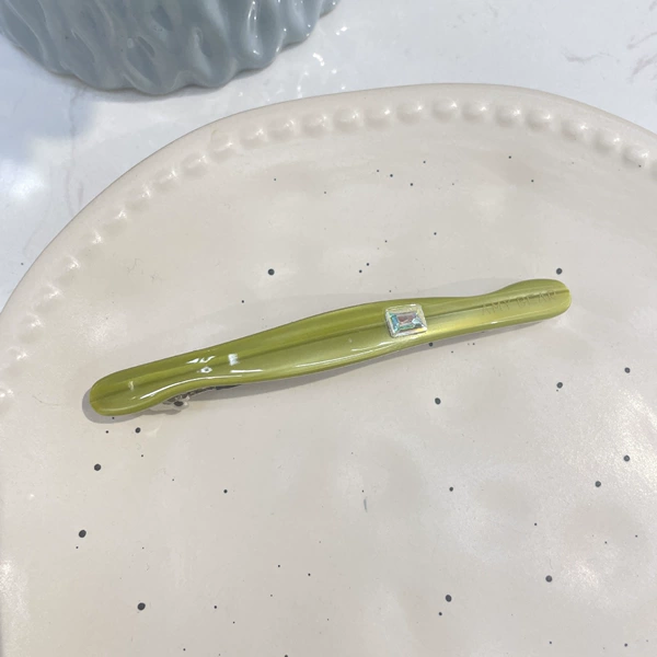 Temperament green - dot diamond spring clip (about 9cm)