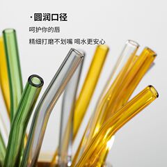 カラフルな高品質コーヒーカップ竹カップアクセサリーガラスストローショート高温耐性食品グレード家庭用ストロー