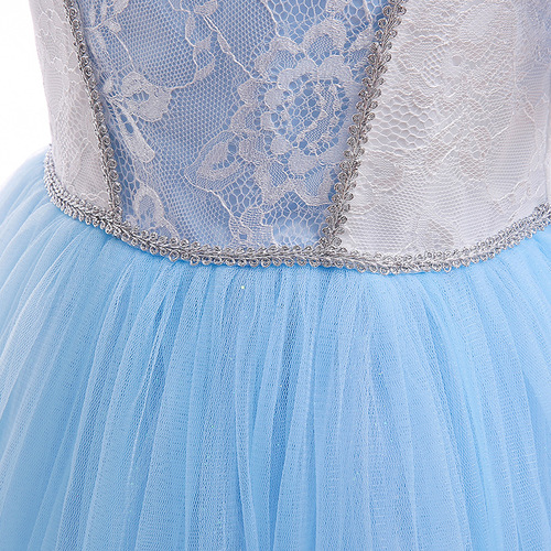 Women's Children's Cinderella Princess Dress, Lace Splicing Formal Gown, Belted Puffed Dress, Net Fabric Children's Dress