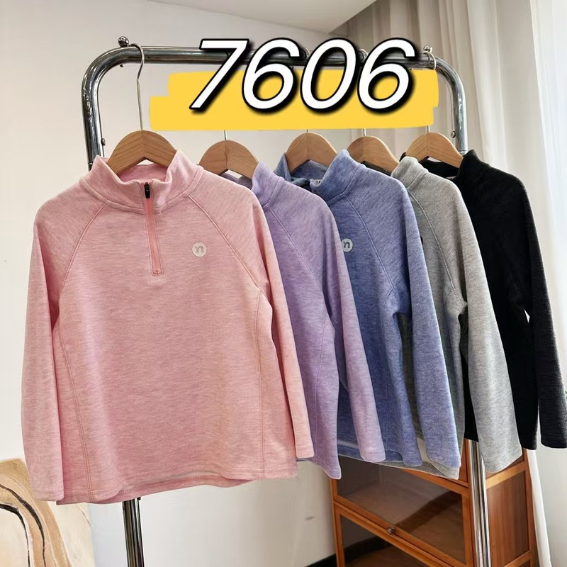 7606 恩琪秋季新款 儿童休闲半拉链卫衣 儿童长袖打底衫 一件代发|undefined