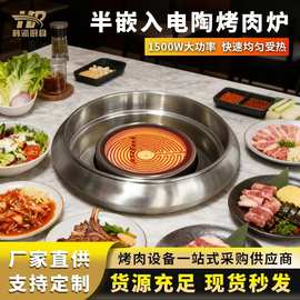 韩式不锈钢电烤炉台上炉网红橘色电陶炉烤肉店自助烤肉炉商用