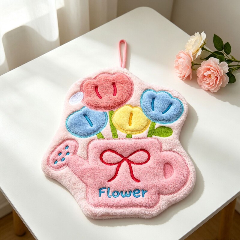 Cross-border dropshipping of shower head, tulip hand towel, coral fleece hanging kitchen towel, face wash towel, children's towel, custom souvenirs Cross-border dropshipping of shower head, tulip hand towel, coral fleece hanging kitchen towel, face wash towel, children's towel, custom souvenirs